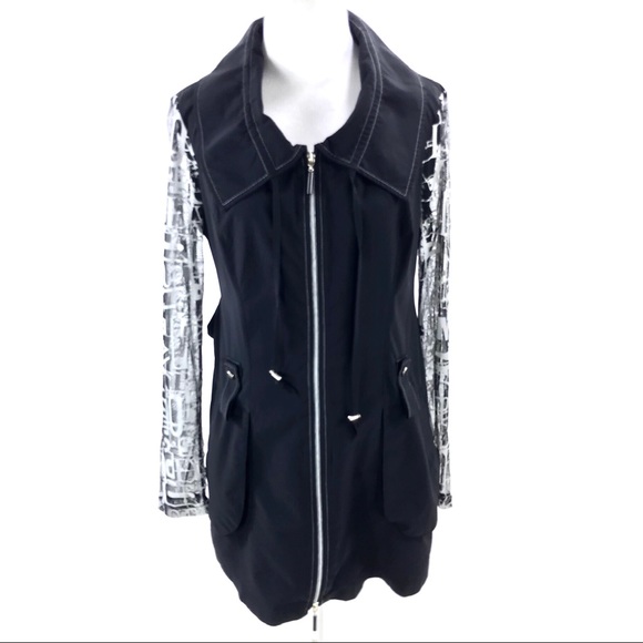 Joseph Ribkoff Jackets & Blazers - Joseph Ribkoff Sheer Sleeve Zip Jacket